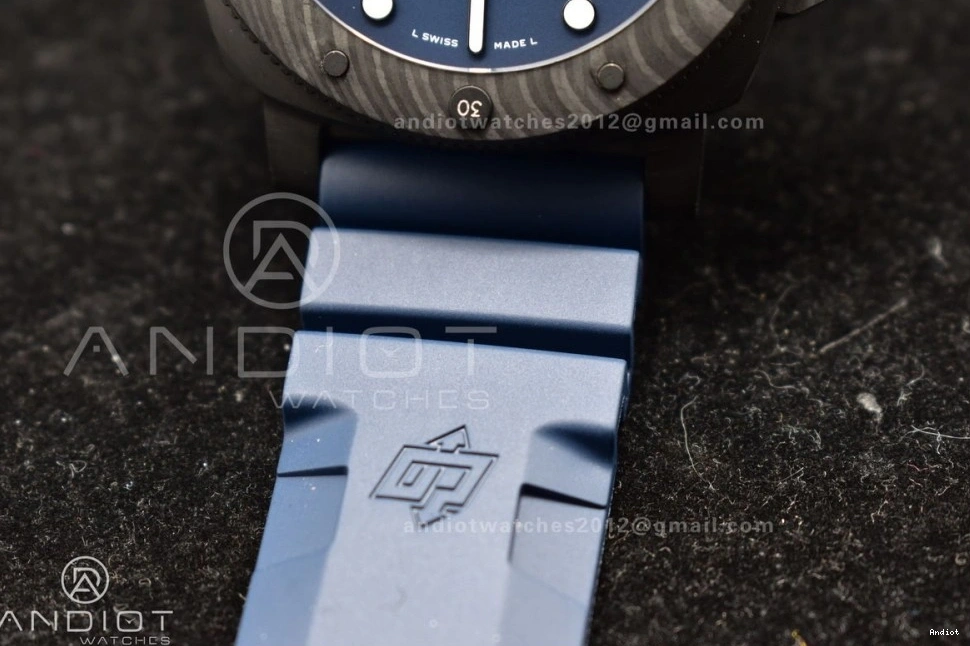 1:1 Blue PAM1232 on Rubber P900 Blue Edition W Best Dial Carbotech SBF Strap 1203